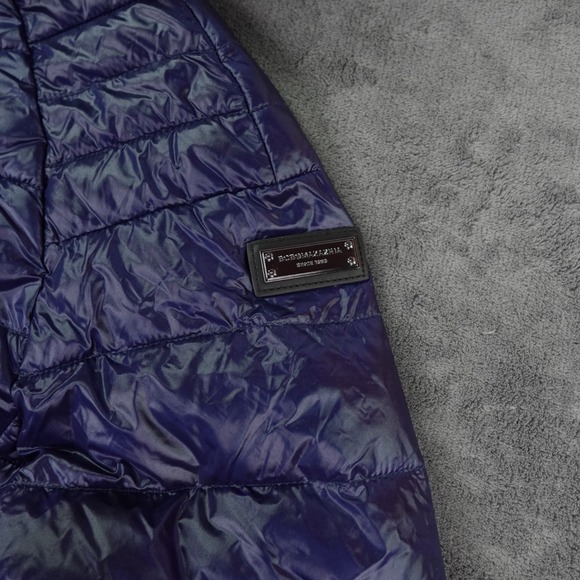 BCBGMAXAZRIA Packable Premium Down Jacket Womens Medium Blue Saphire Puffer - Picture 10 of 15